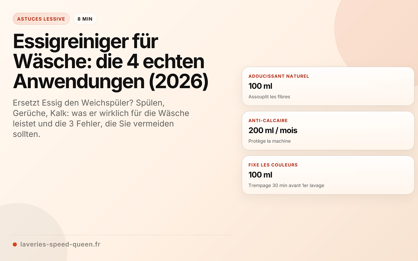 Essigreiniger für Wäsche: die 4 echten Anwendungen (2026)
