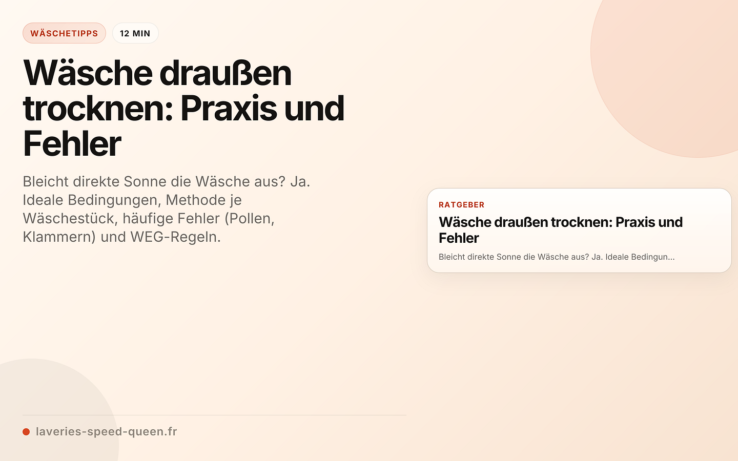 Wäsche draußen trocknen: Praxis und Fehler