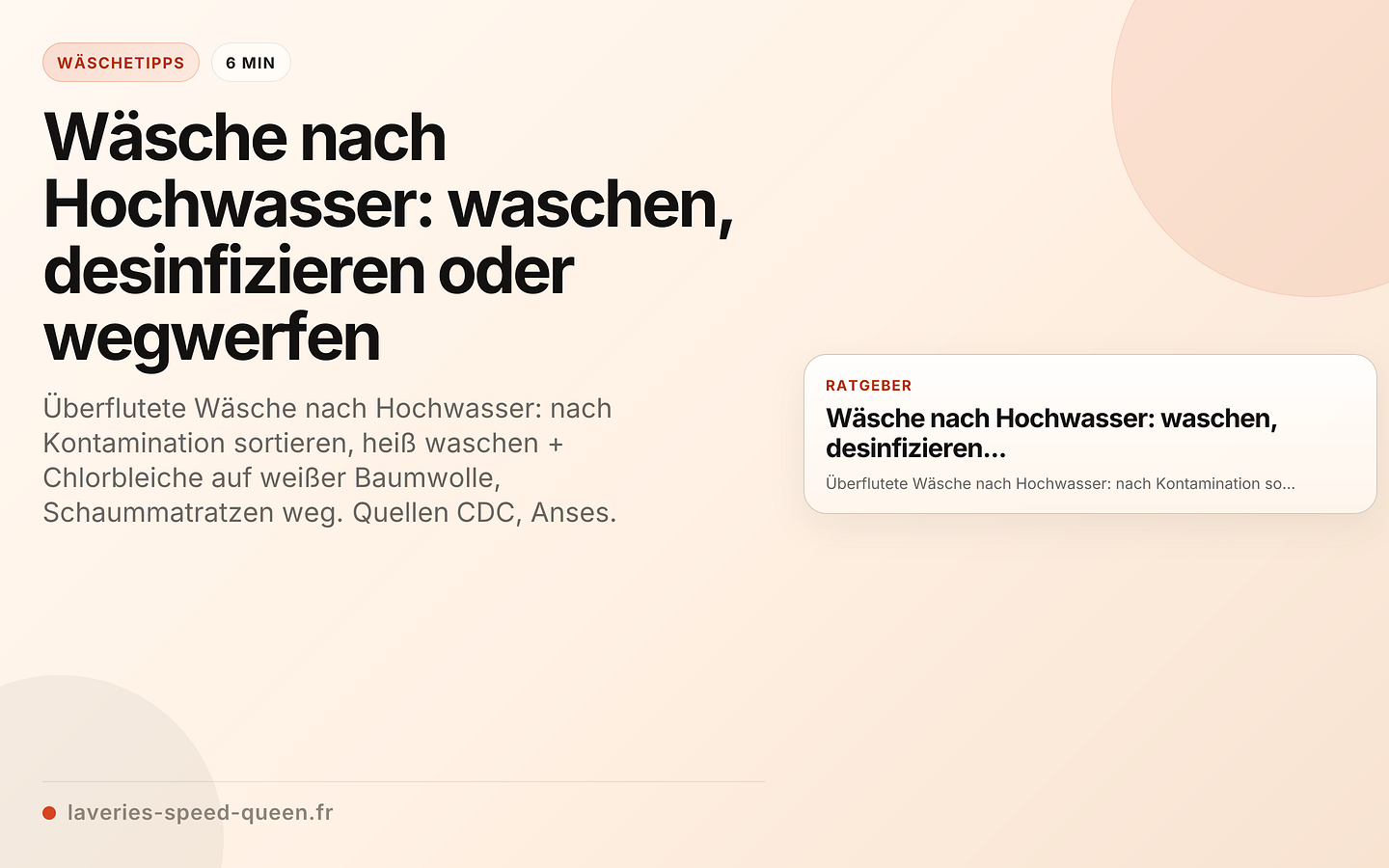 Wäsche nach Hochwasser: waschen, desinfizieren oder wegwerfen