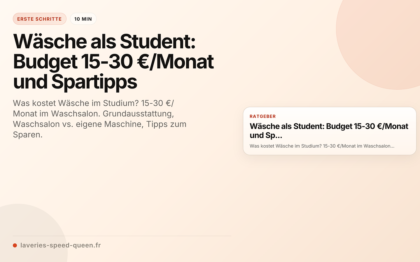 Wäsche als Student: Budget 15-30 €/Monat und Spartipps