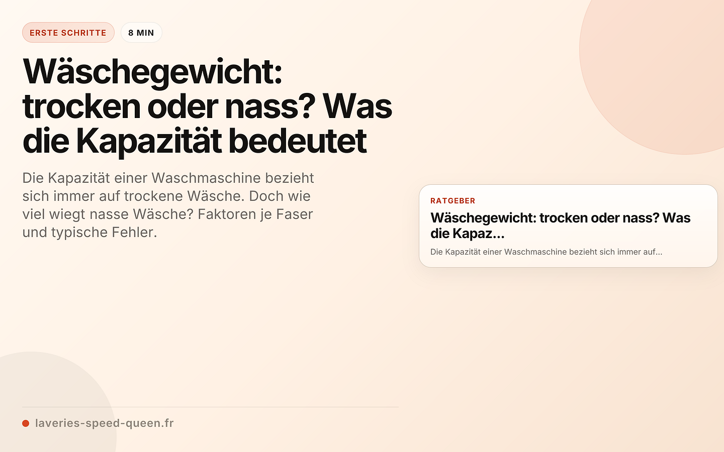 Wäschegewicht: trocken oder nass? Was die Kapazität bedeutet