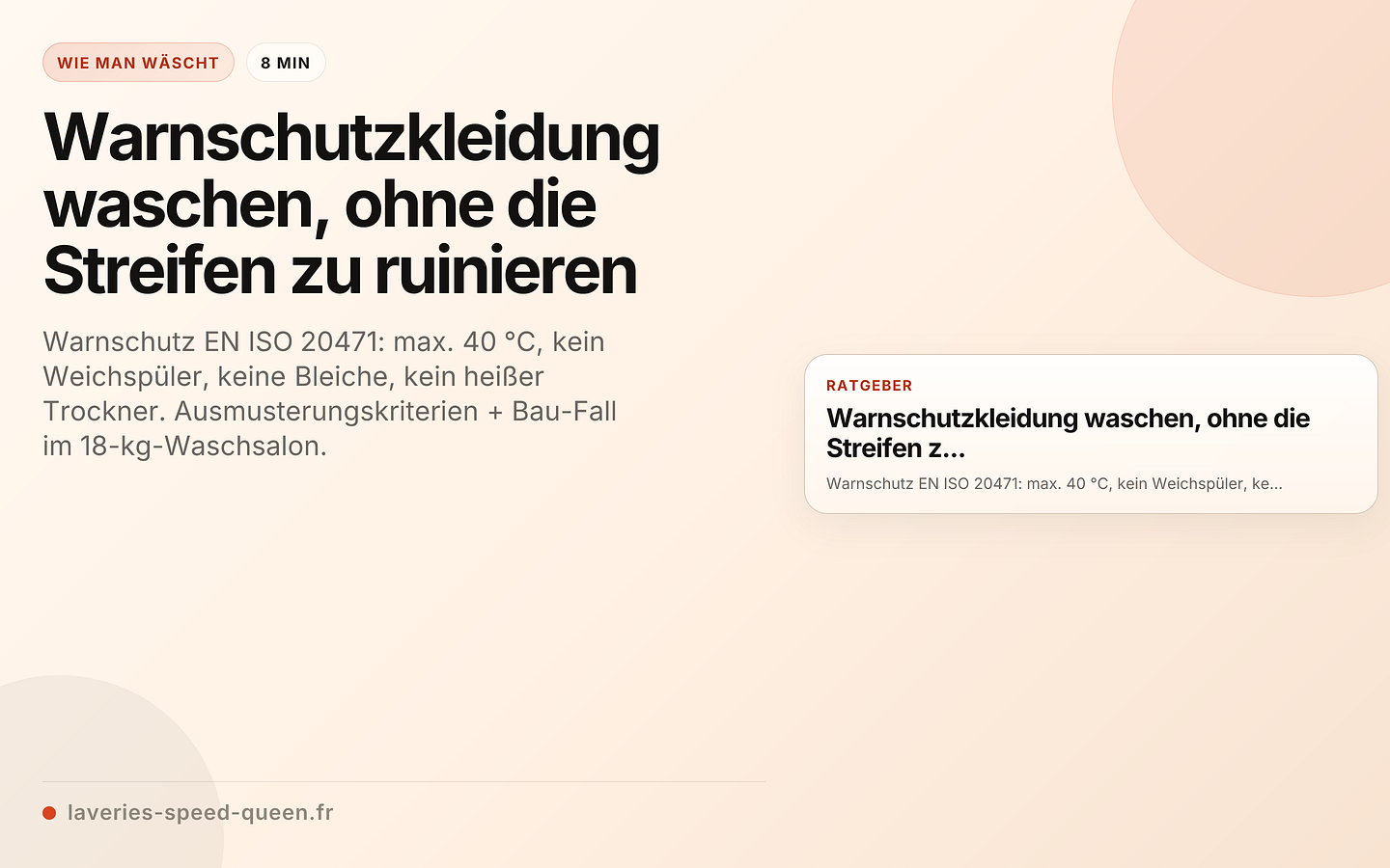 Warnschutzkleidung waschen, ohne die Streifen zu ruinieren