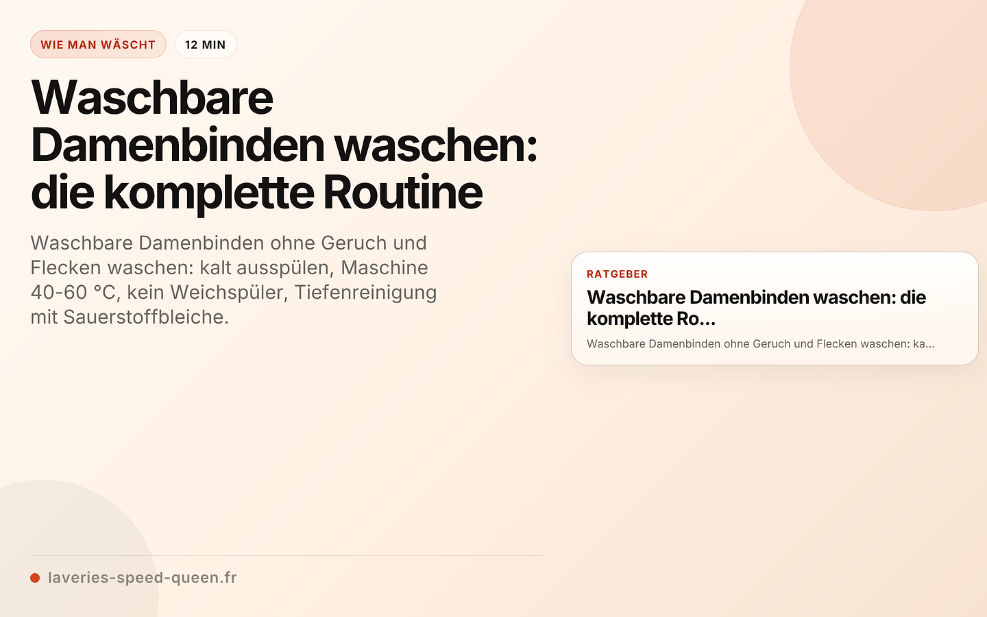 Waschbare Damenbinden waschen: die komplette Routine