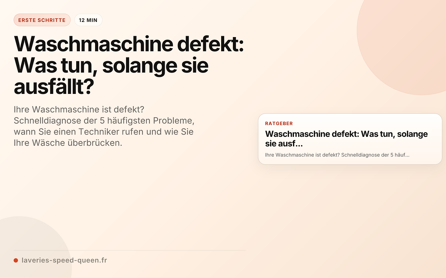 Waschmaschine defekt: Was tun, solange sie ausfällt?