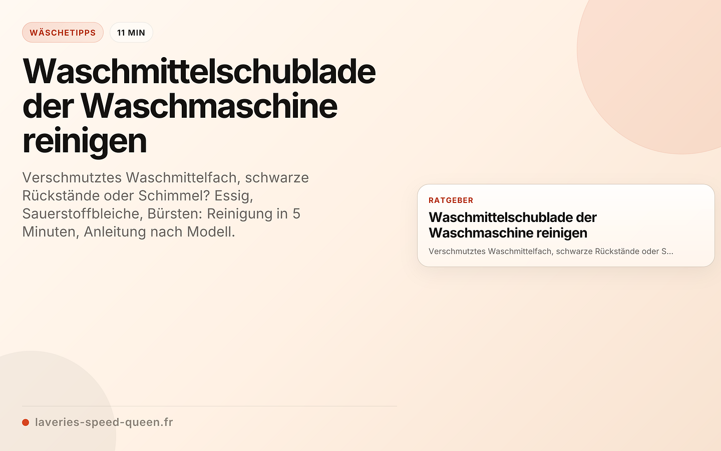 Waschmittelschublade der Waschmaschine reinigen