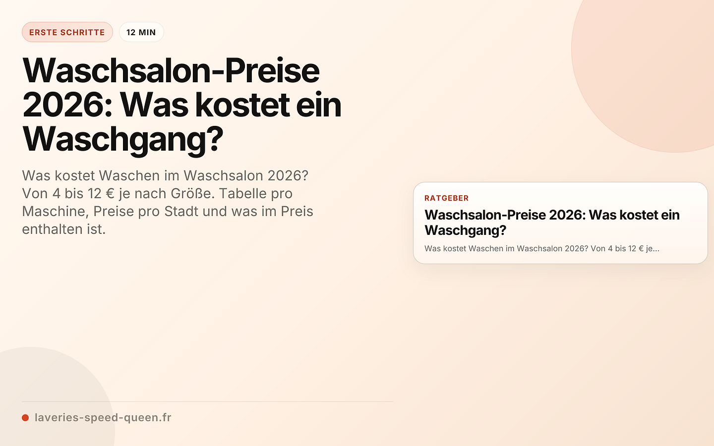 Waschsalon-Preise 2026: Was kostet ein Waschgang?