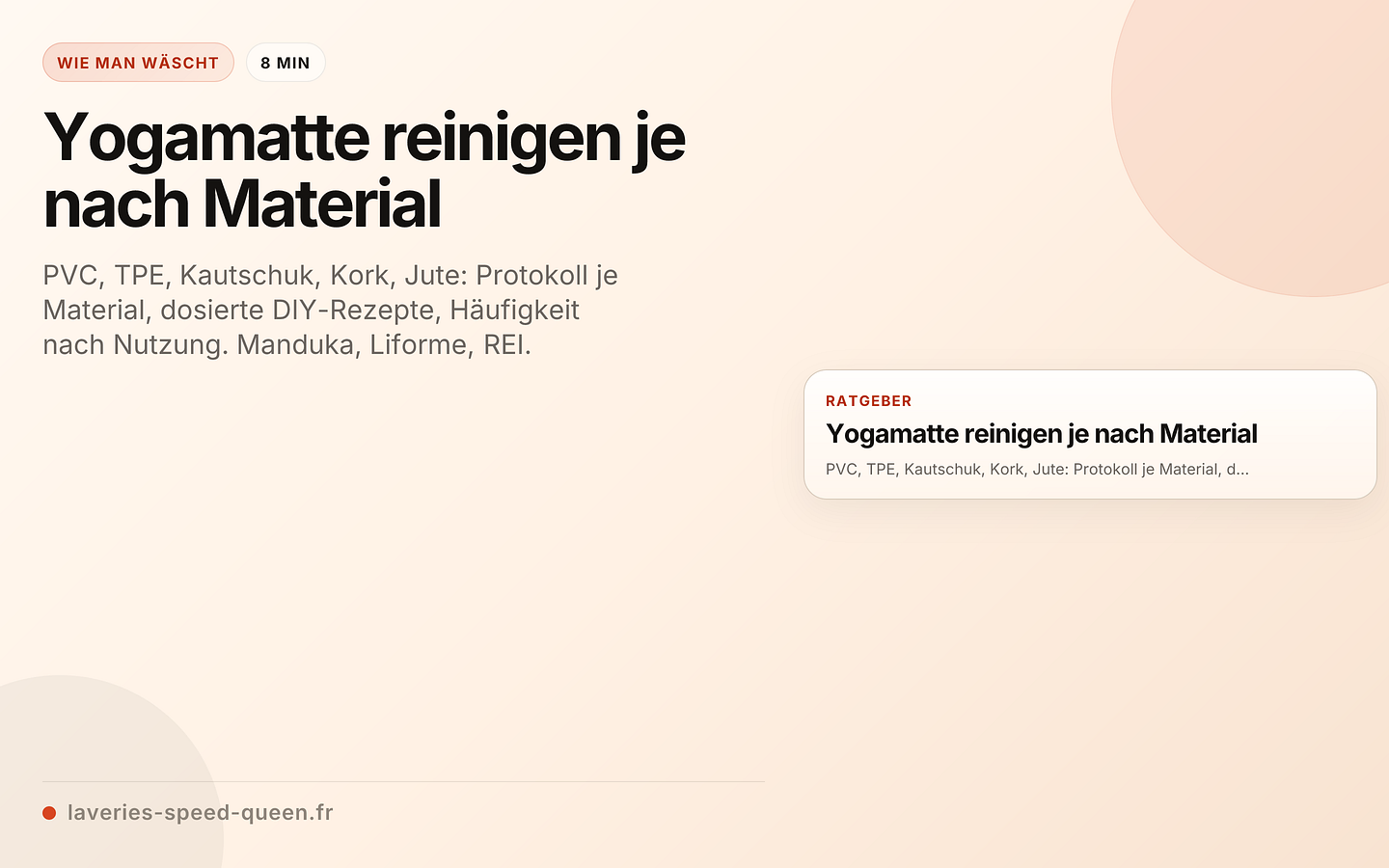 Yogamatte reinigen je nach Material