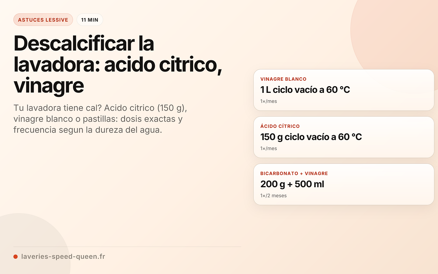 Descalcificar la lavadora: acido citrico, vinagre