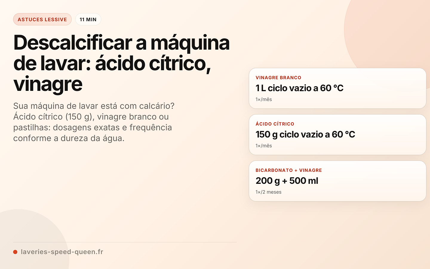 Descalcificar a máquina de lavar: ácido cítrico, vinagre