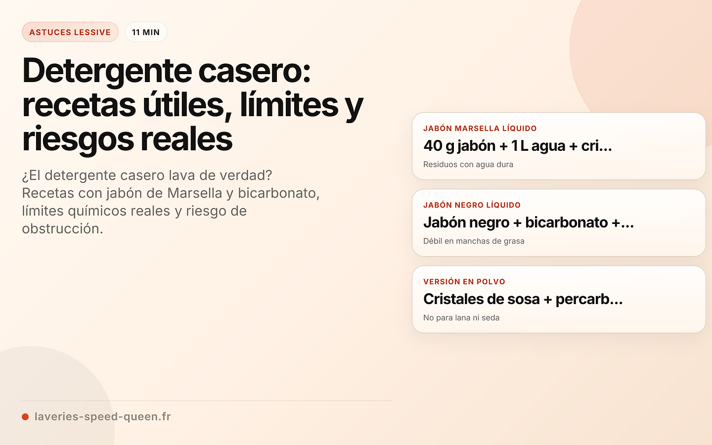 Detergente casero: recetas útiles, límites y riesgos reales