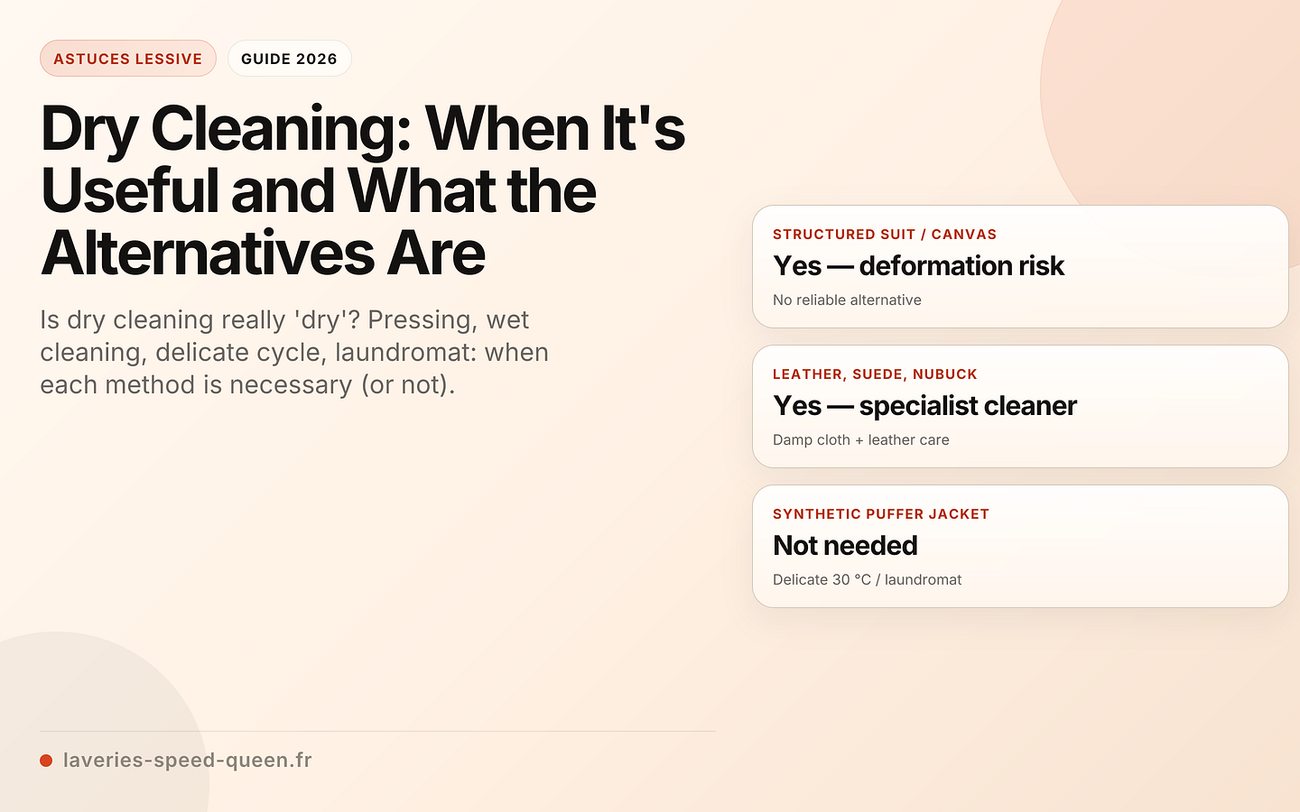 Dry Cleaning: When It's Useful and What the Alternatives Are