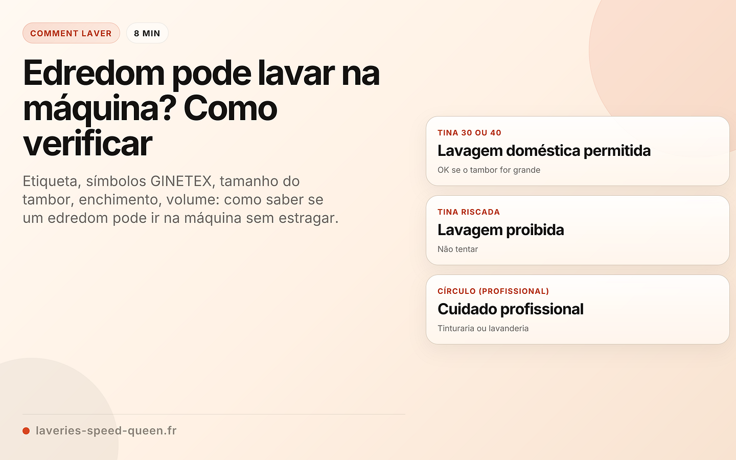 Verificar se um edredom pode ir na máquina