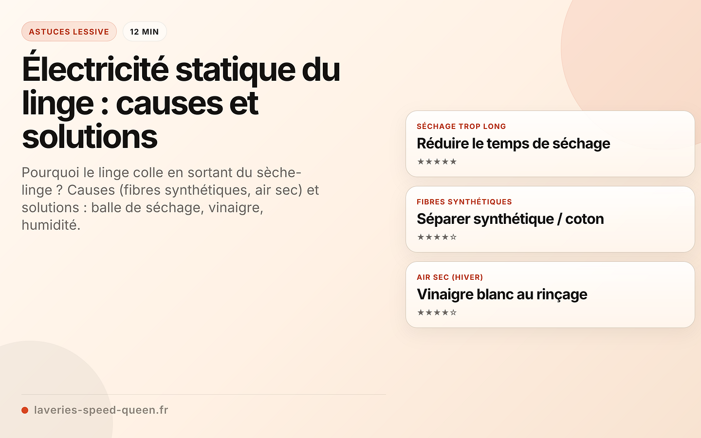 Électricité statique du linge : causes et solutions