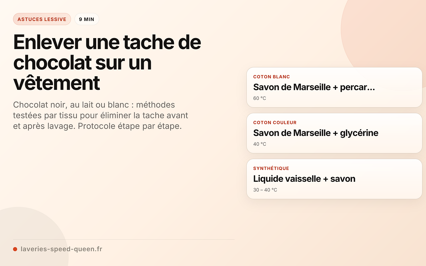 Enlever une tache de chocolat sur un vêtement