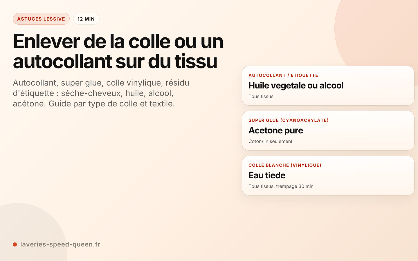 Enlever de la colle ou un autocollant sur du tissu