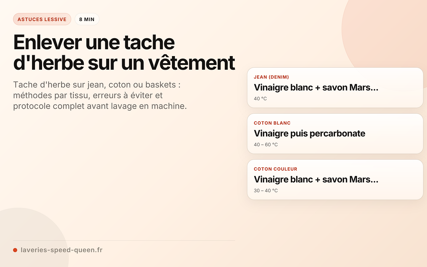 Enlever une tache d'herbe sur un vêtement