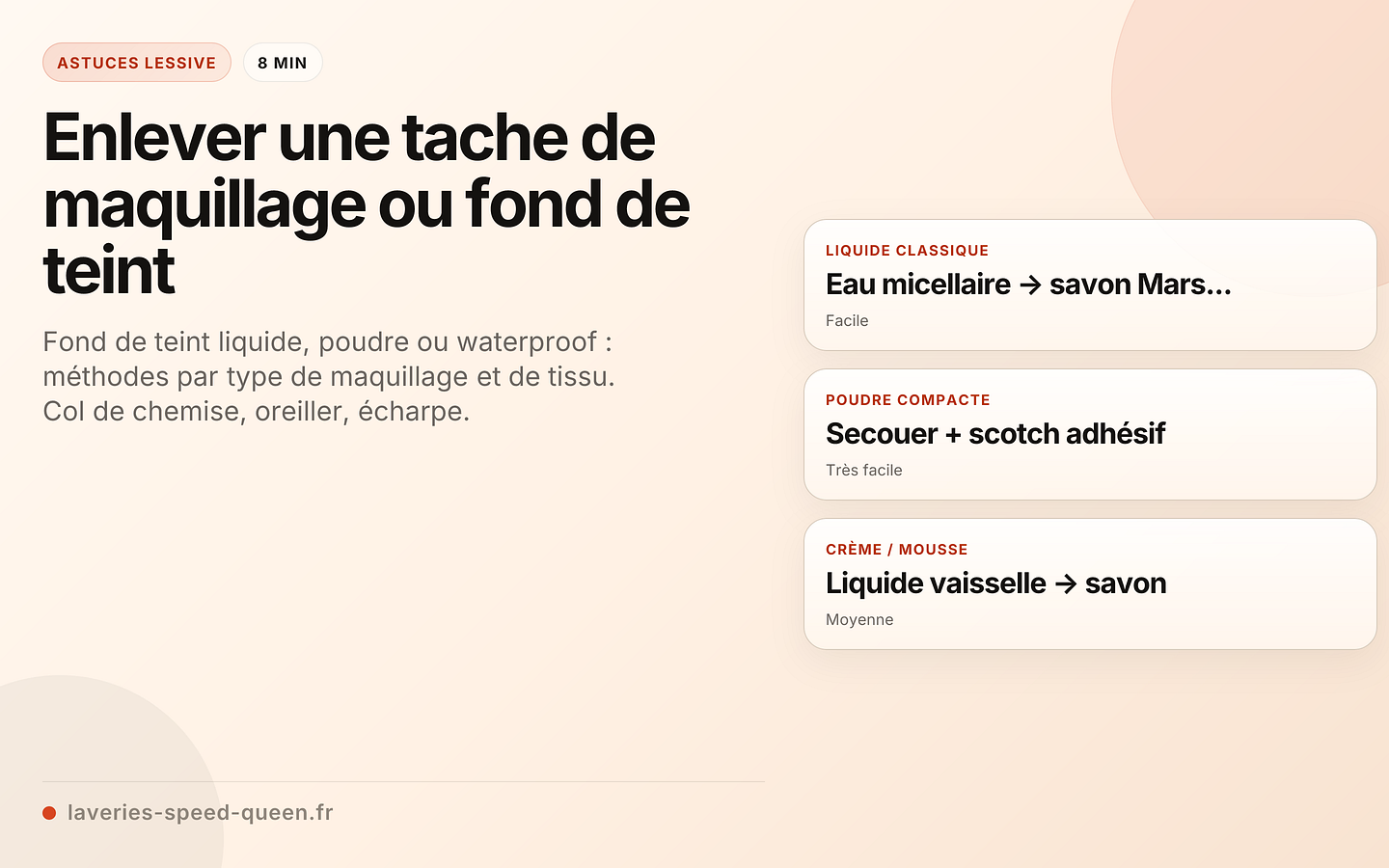 Enlever une tache de maquillage ou fond de teint