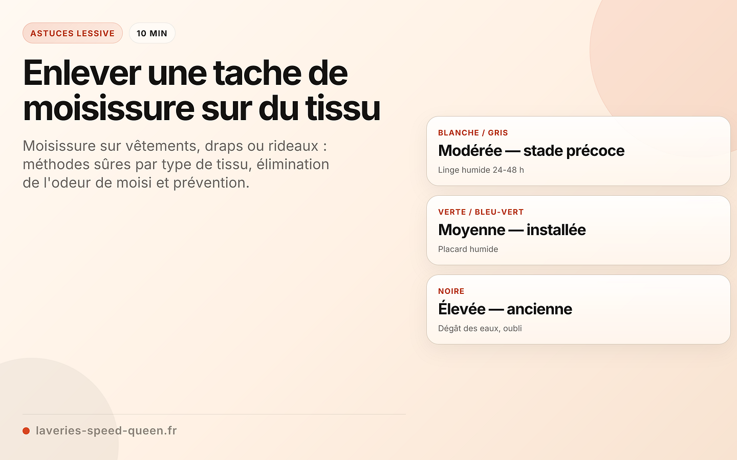 Enlever une tache de moisissure sur du tissu