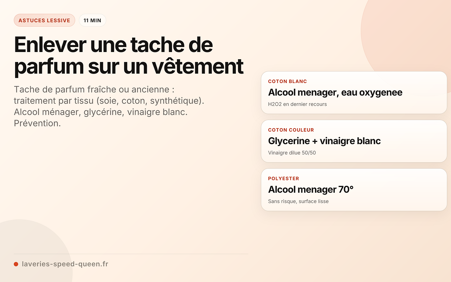 Enlever une tache de parfum sur un vêtement