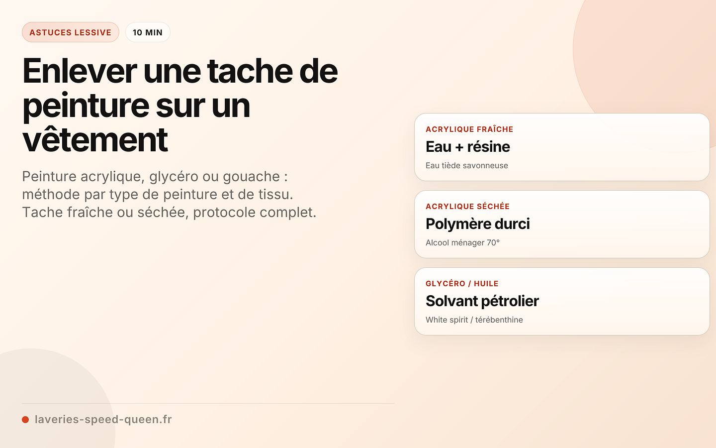 Enlever une tache de peinture sur un vêtement