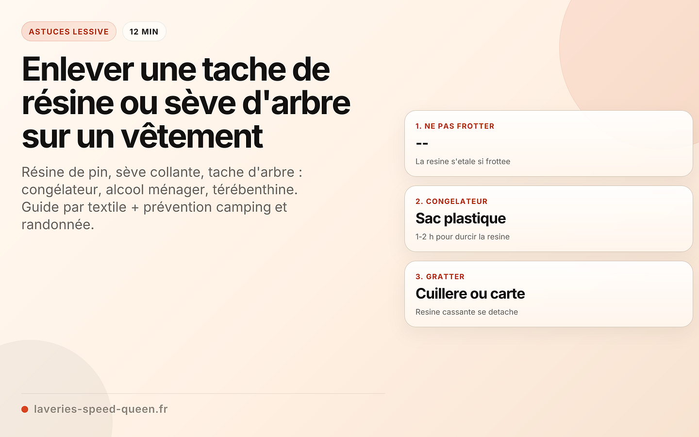 Enlever une tache de résine ou sève d'arbre sur un vêtement
