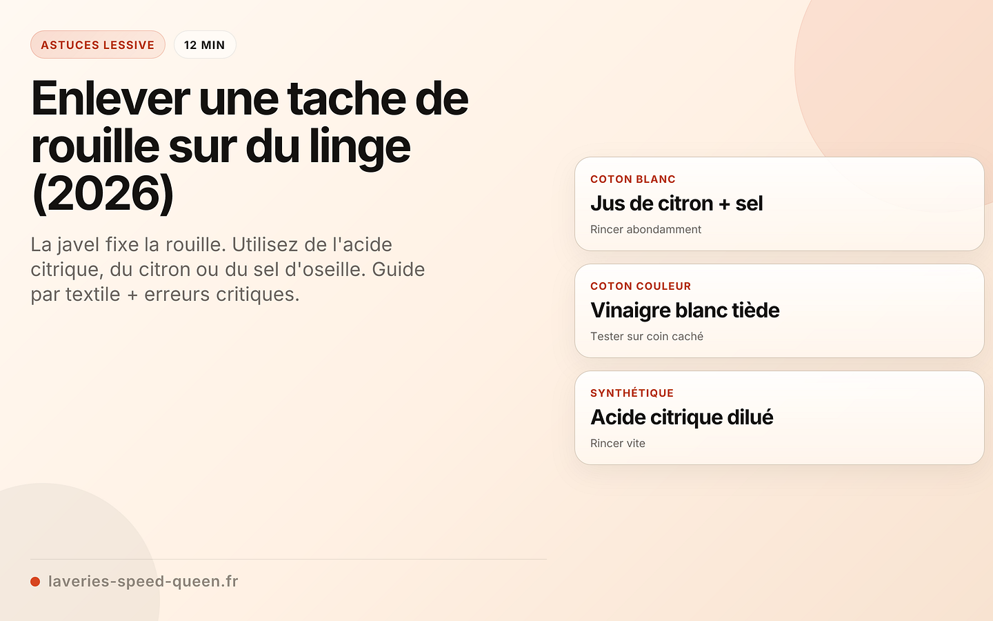 Enlever une tache de rouille sur du linge (2026)