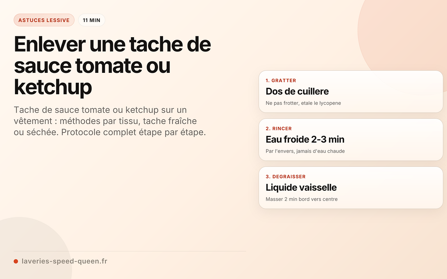 Enlever une tache de sauce tomate ou ketchup