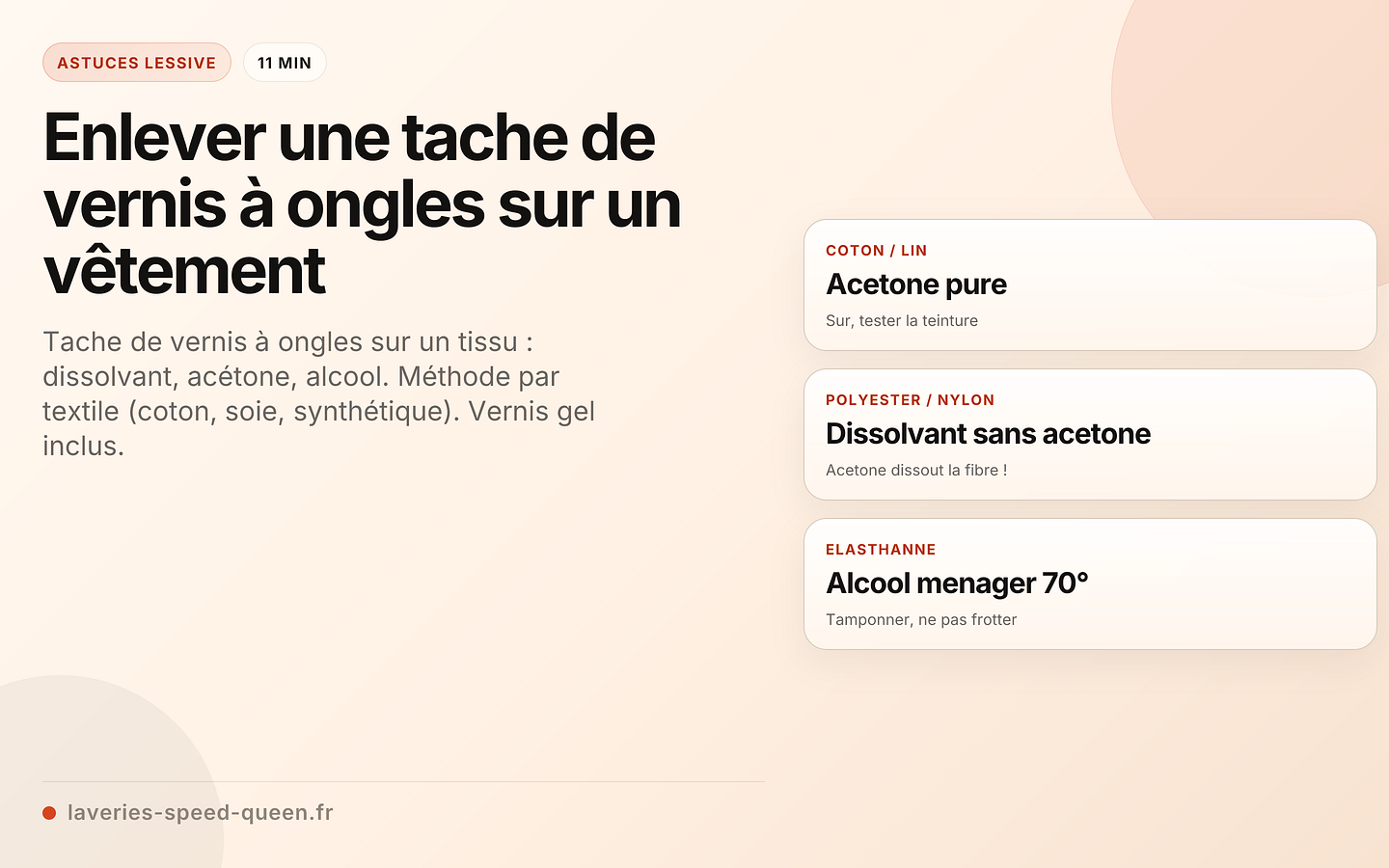 Enlever une tache de vernis à ongles sur un vêtement