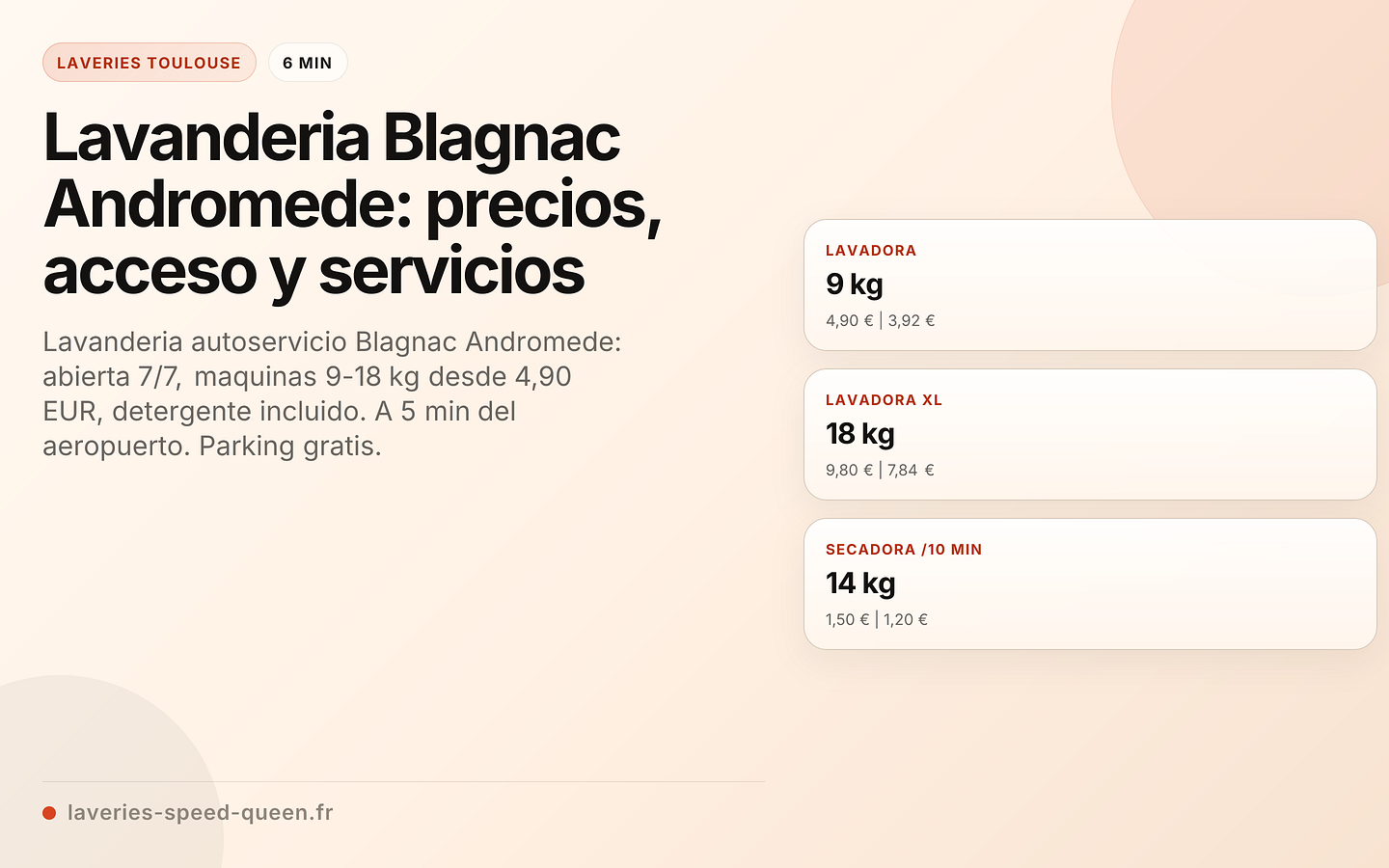 Lavanderia Blagnac Andromede: precios, acceso y servicios