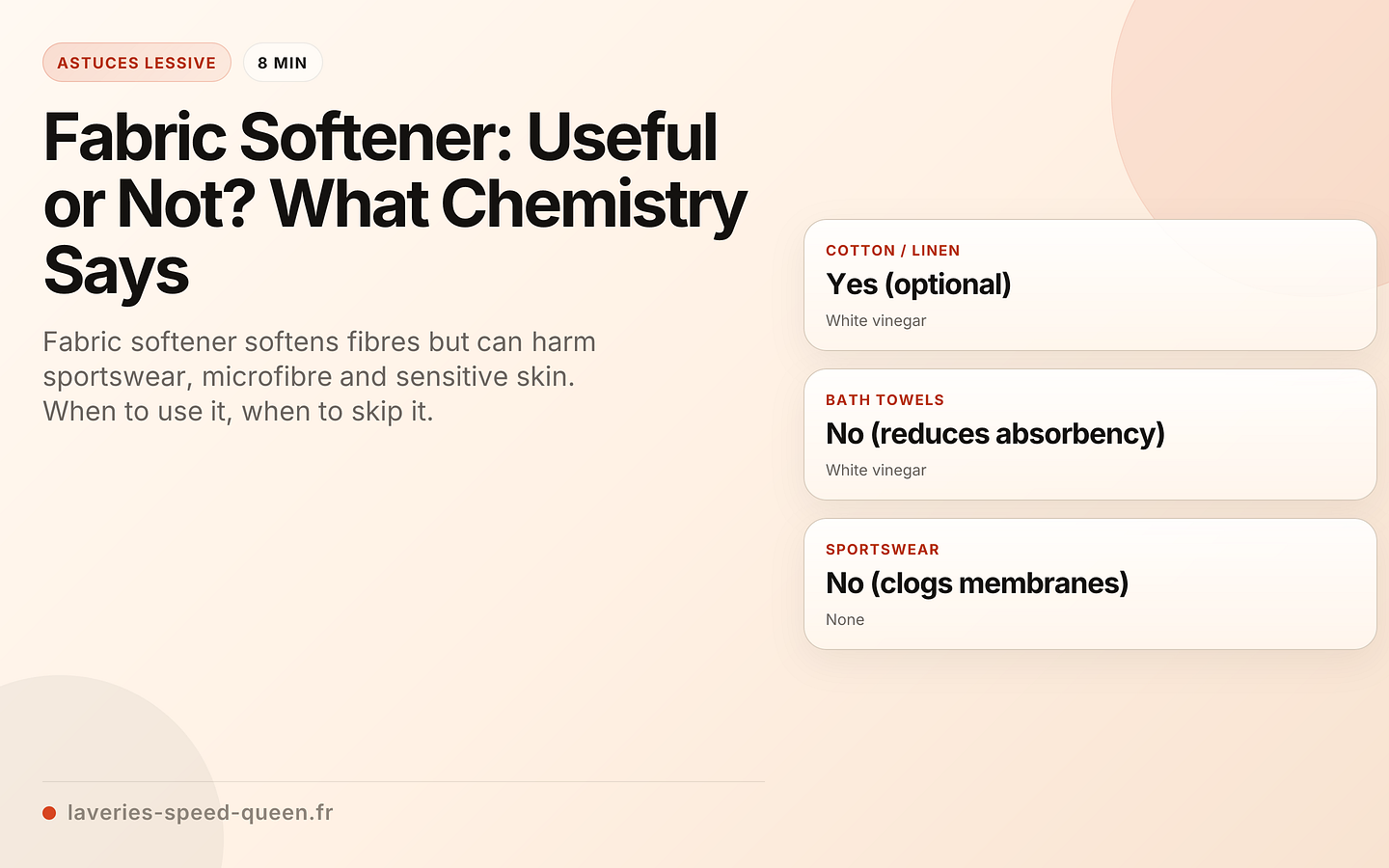 Fabric Softener: Useful or Not? What Chemistry Says