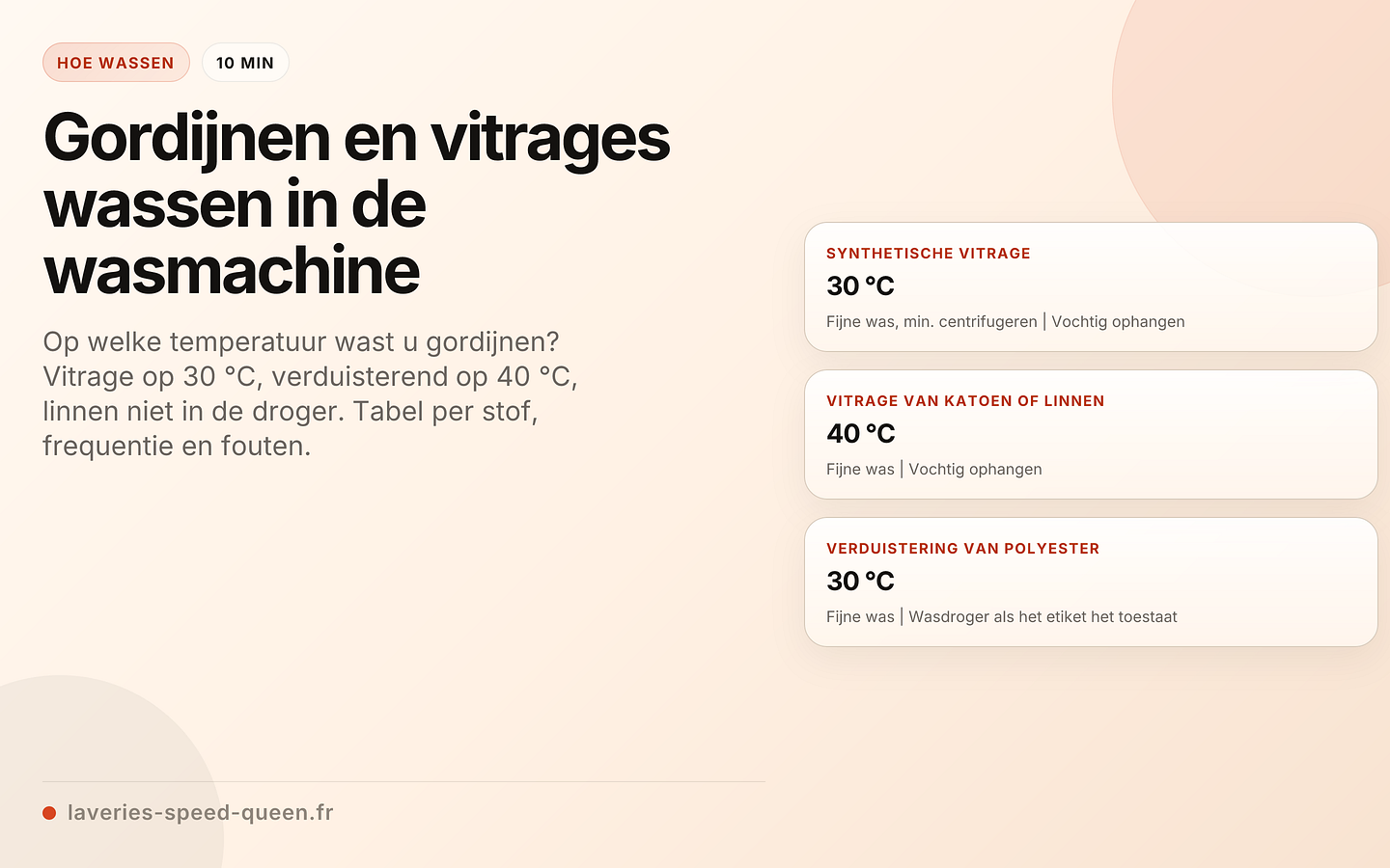 Gordijnen en vitrages wassen in de wasmachine