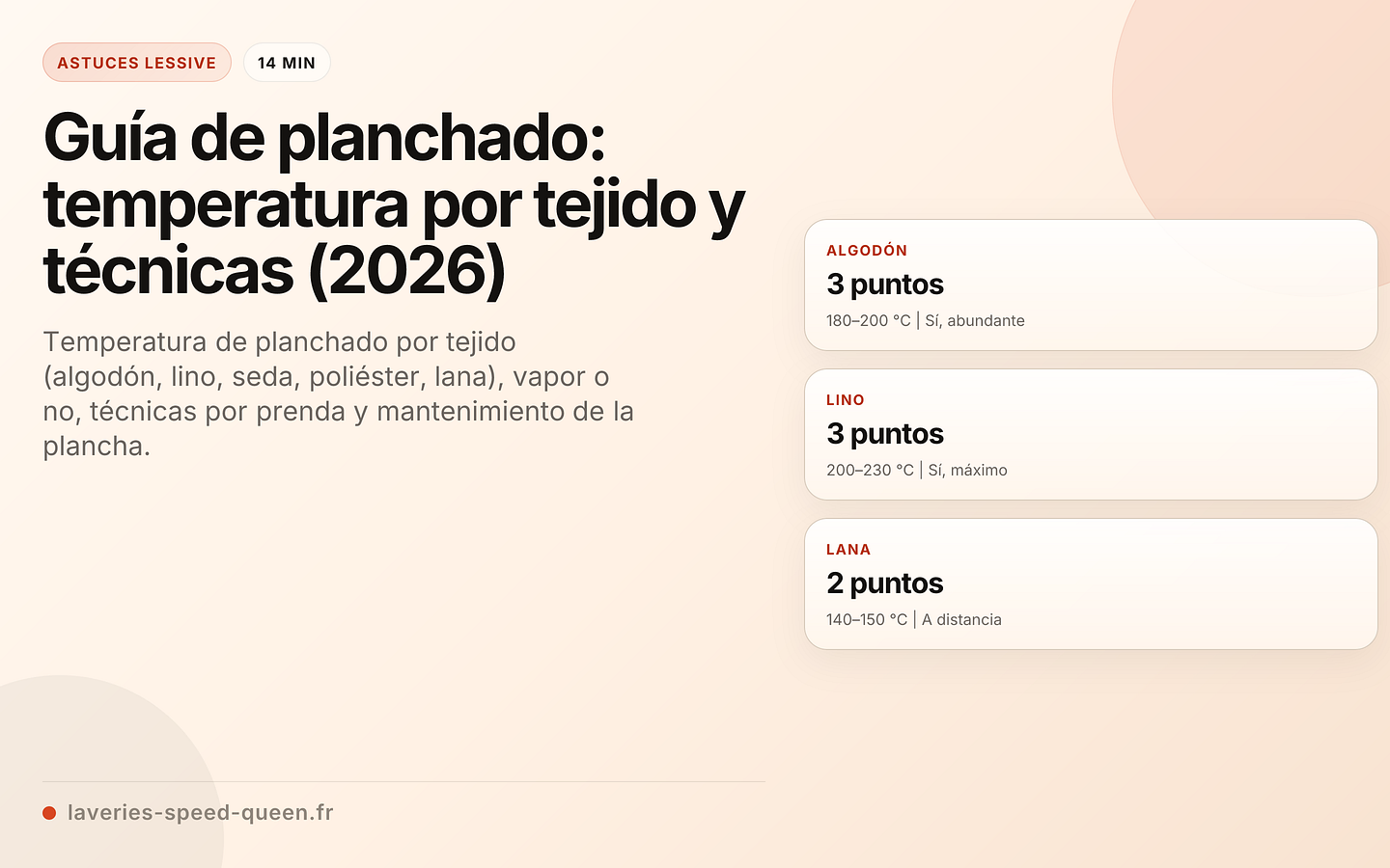 Temperatura de planchado por tejido