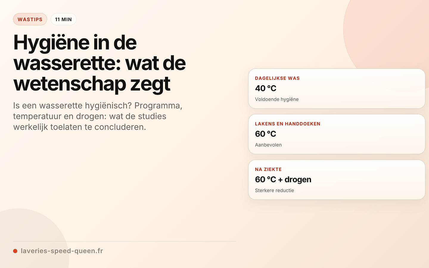 Hygiëne in de wasserette: wat de wetenschap zegt