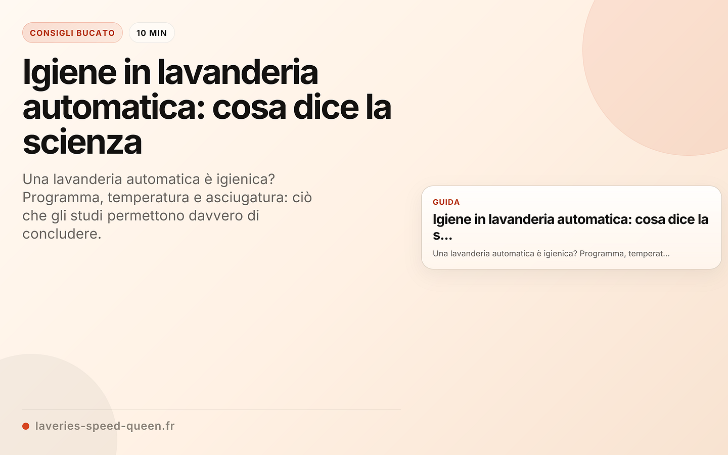 Igiene in lavanderia automatica: cosa dice la scienza