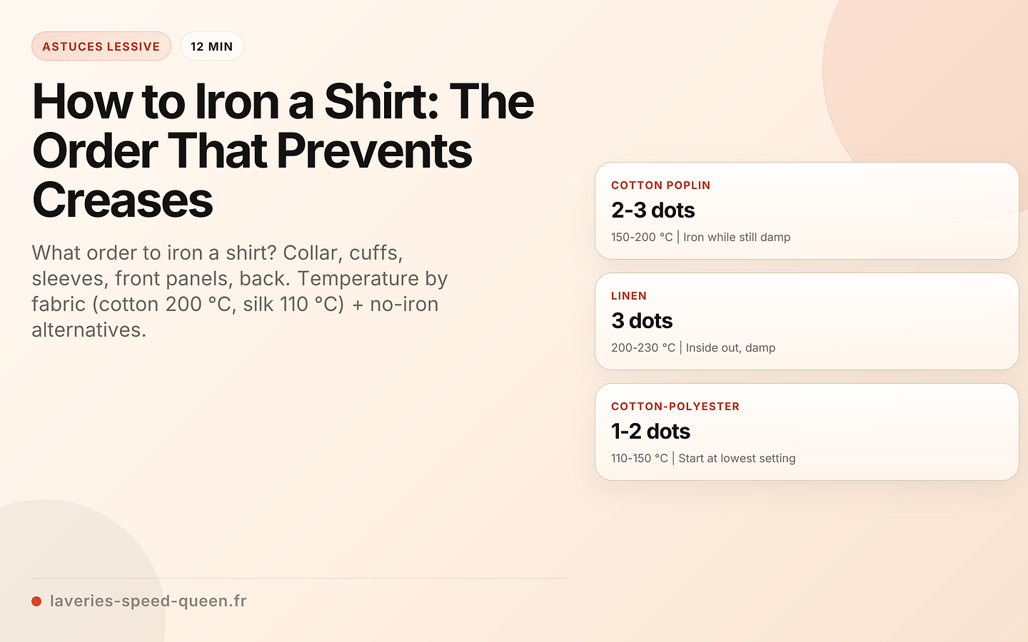 How to Iron a Shirt: The Order That Prevents Creases