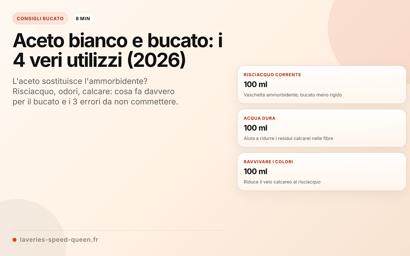 Aceto bianco: utilizzi per il bucato