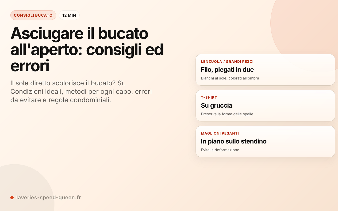 Asciugatura all'aperto: metodo per ogni tipo di capo
