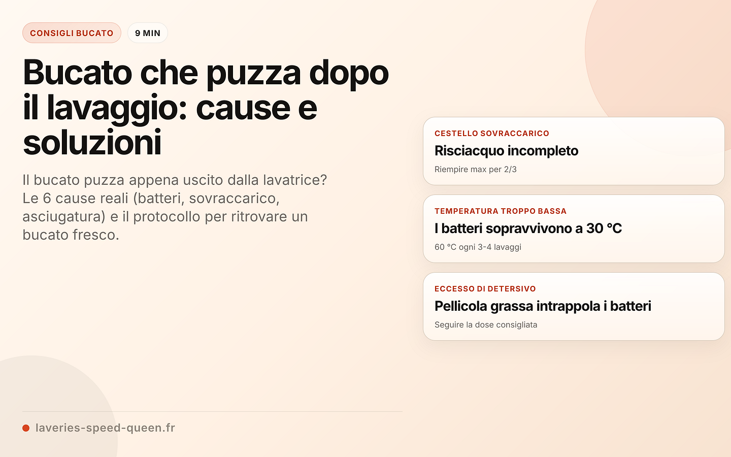 Cause dei cattivi odori del bucato