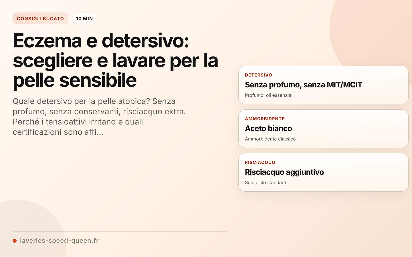 Detersivo ed eczema: le 5 regole
