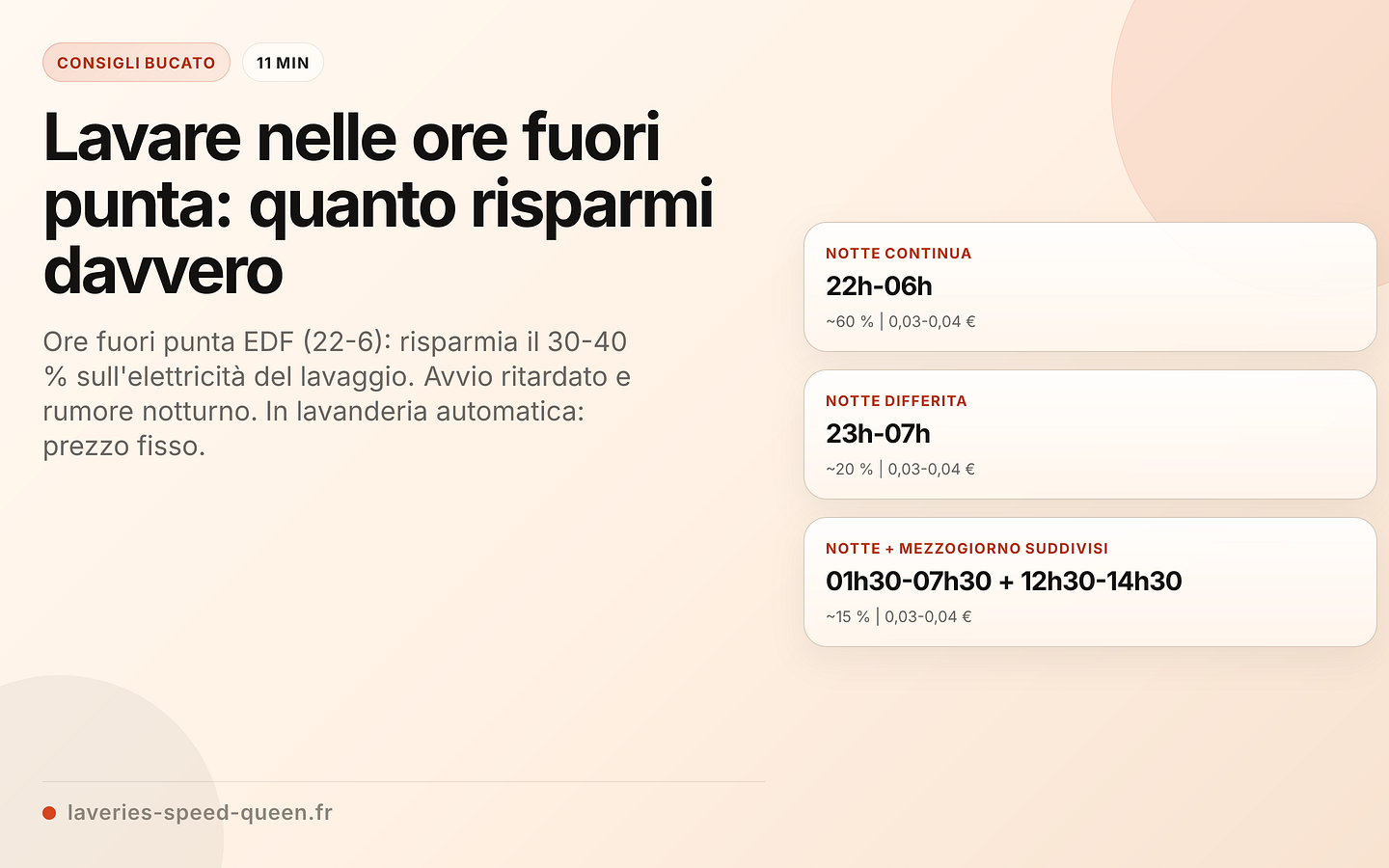 Fasce orarie fuori punta EDF più comuni