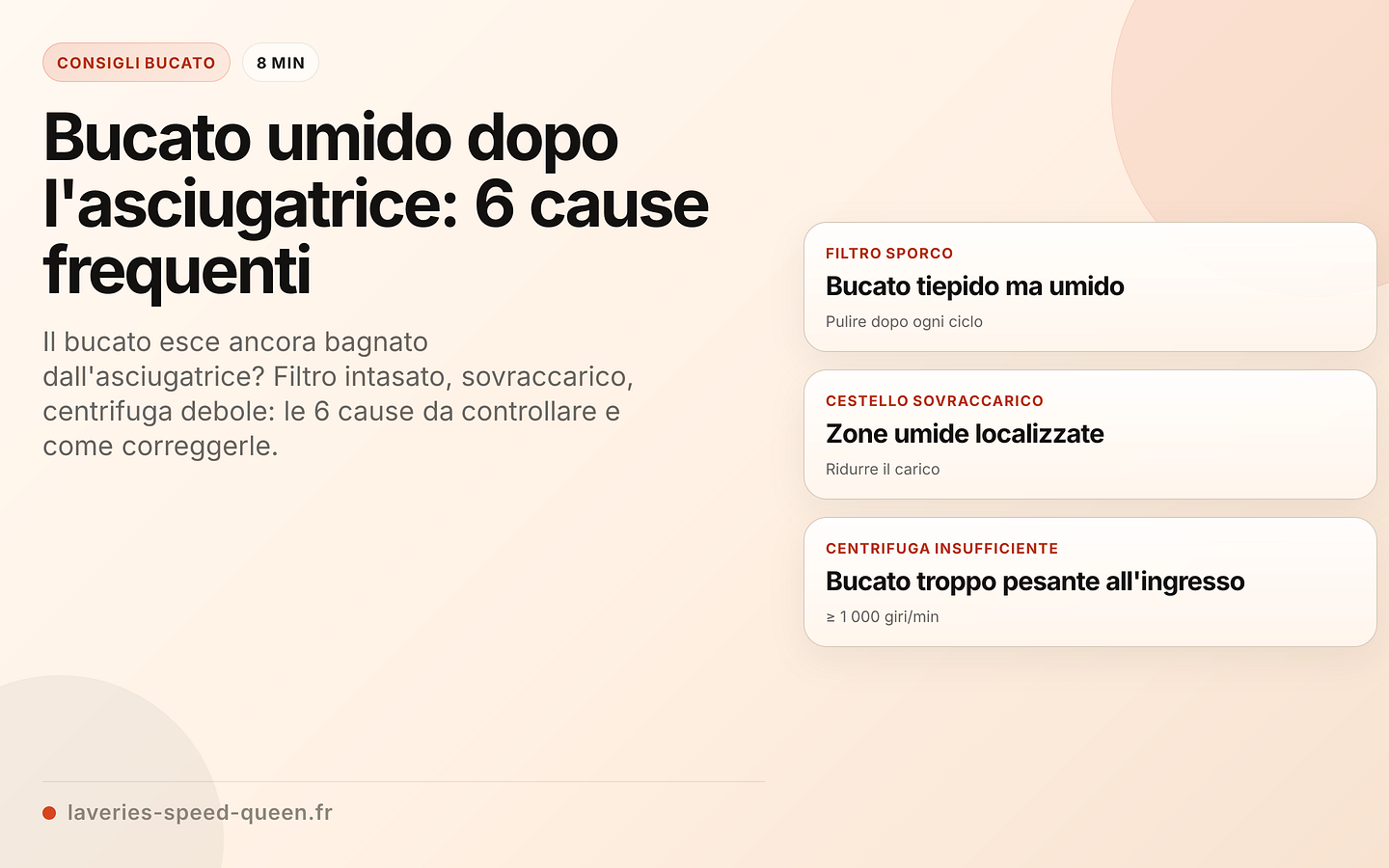 6 cause di un bucato ancora umido dopo l'asciugatrice