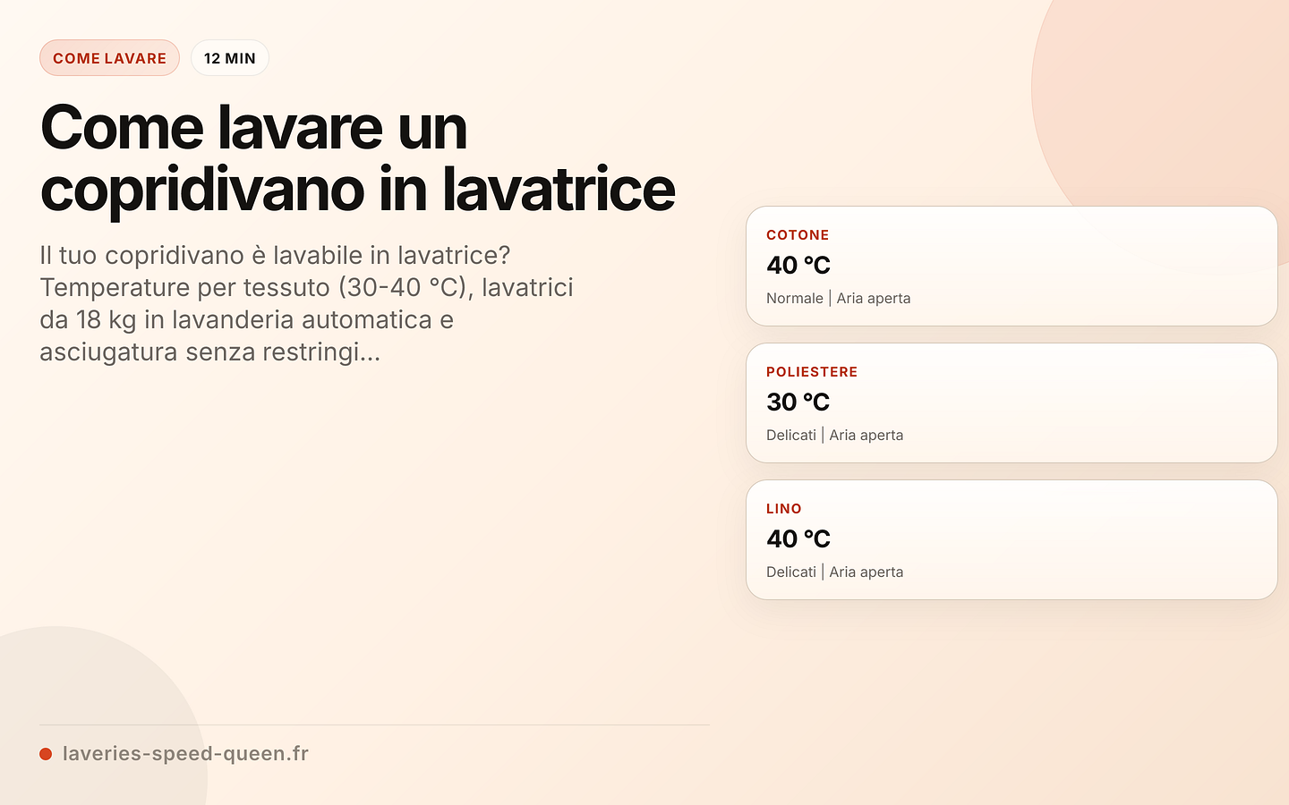 Lavaggio del copridivano in base al tessuto