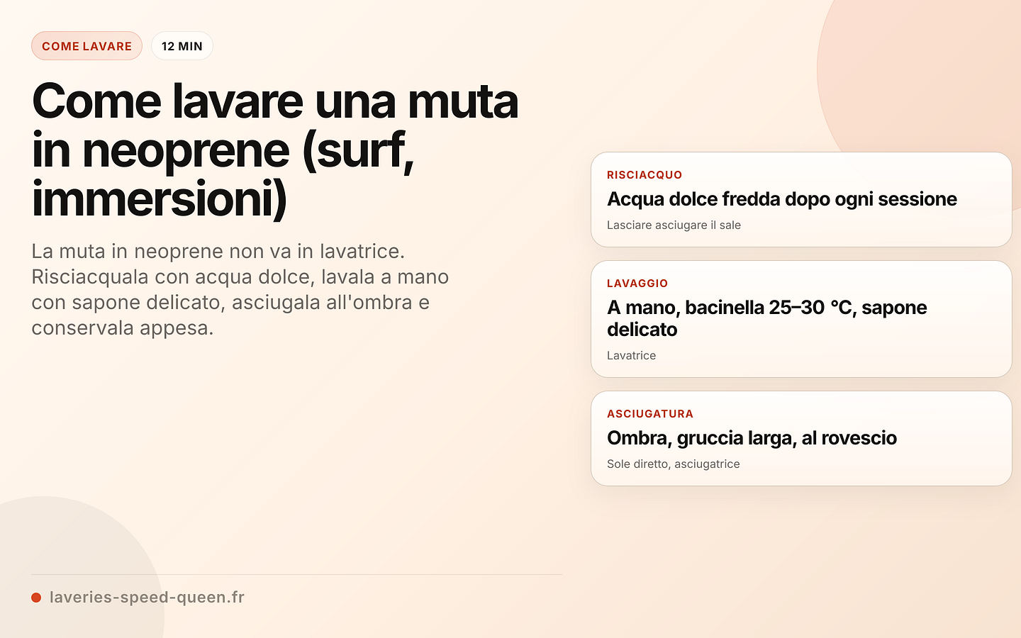 Cura di una muta in neoprene