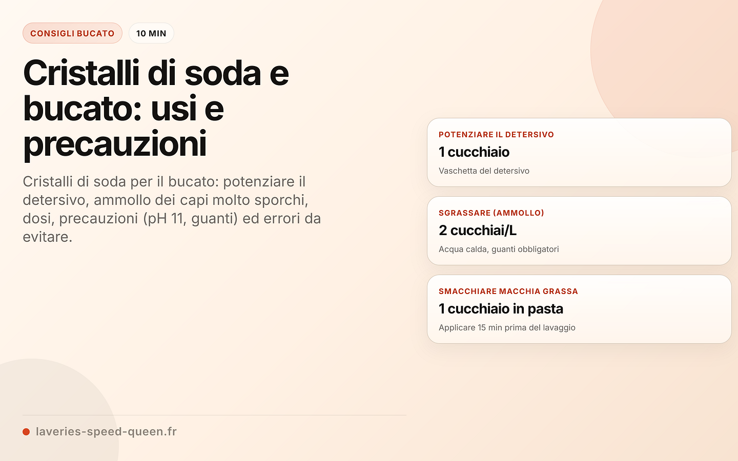 Cristalli di soda: dosaggio per il bucato