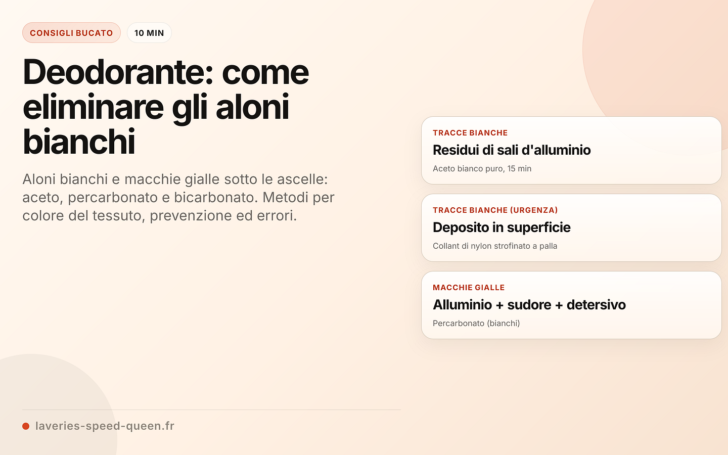 Aloni bianchi e macchie gialle di deodorante a confronto