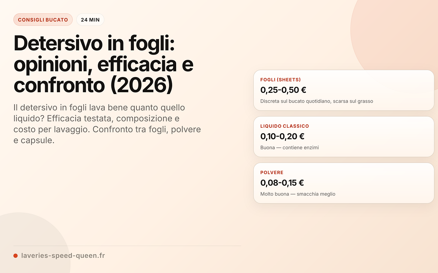 Confronto tra formati di detersivo
