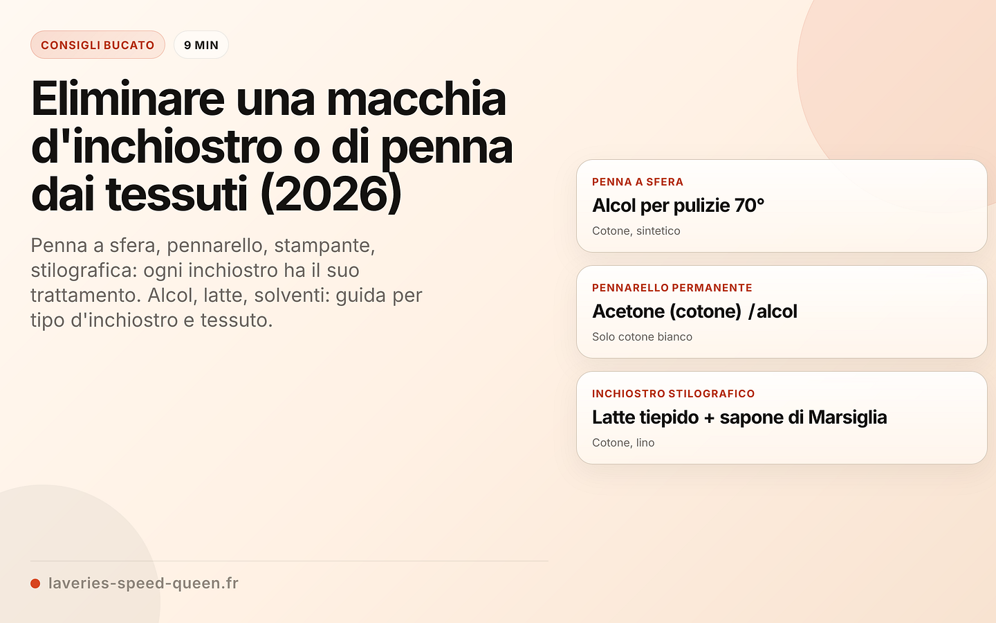 Eliminare l'inchiostro in base al tipo di penna
