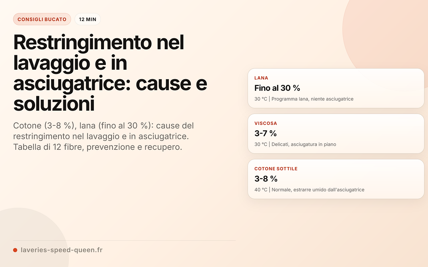 Restringimento nel lavaggio e in asciugatrice: cause e soluzioni