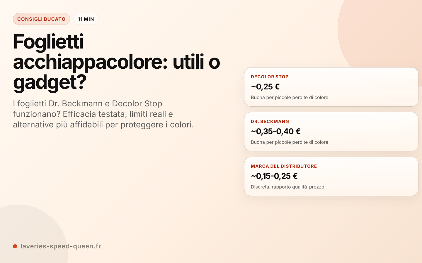 Foglietti acchiappacolore: confronto