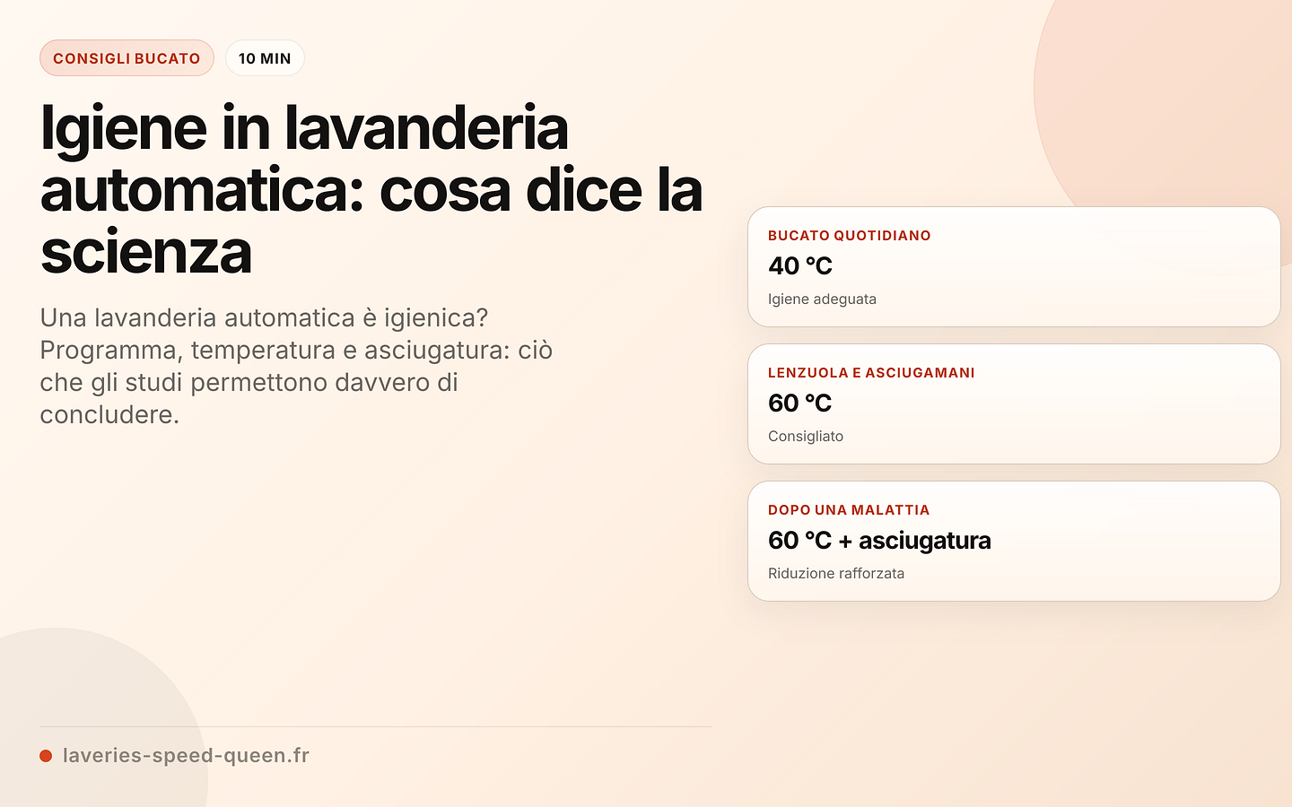 Igiene in lavanderia automatica: cosa dice la scienza